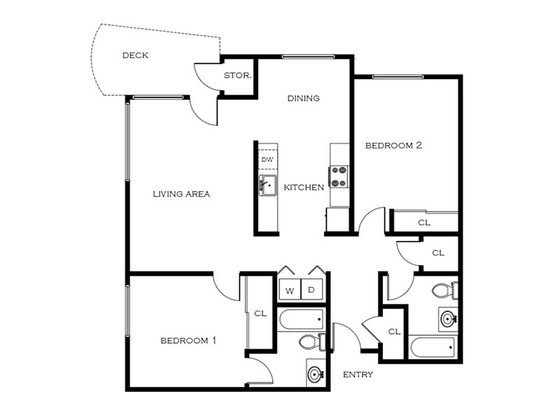5819 Glisan Apartments Floor Plan b2.2 5819 Glisan Apartments Floor Plan b2.2