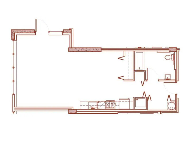 Youngstown Flats Apartments Floor Plan 0x1-4lw Youngstown Flats Apartments Floor Plan 0x1-4lw