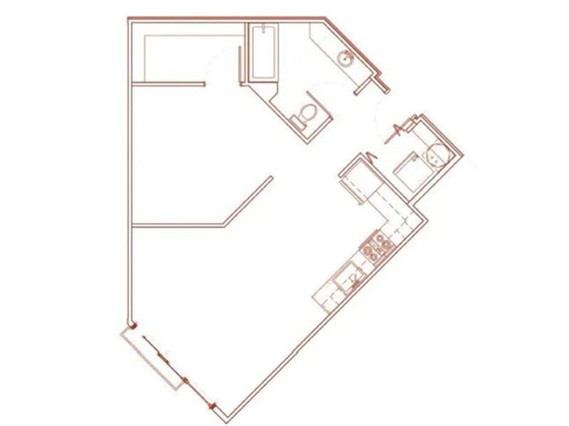 Youngstown Flats Apartments Floor Plan 0x1-624 mfte Youngstown Flats Apartments Floor Plan 0x1-624 mfte