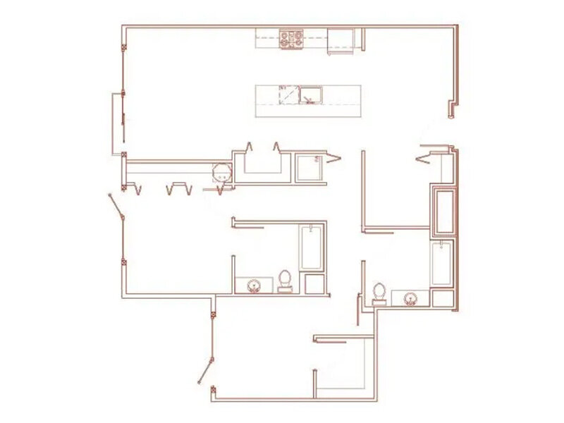 Youngstown Flats Apartments Floor Plan 2x2C Den Youngstown Flats Apartments Floor Plan 2x2C Den