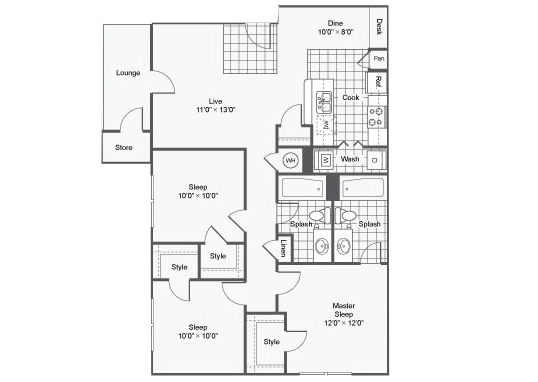 Floorplan for Elevate at Red Rocks Apartments