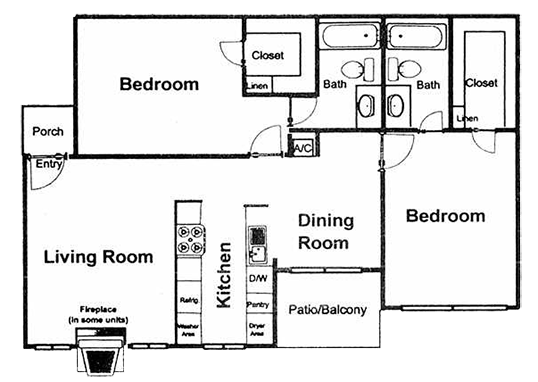 Floorplan for Coventry Park Apartments