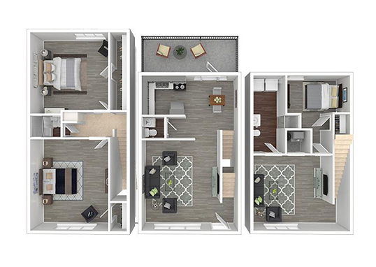 Floorplan for Station Five Townhomes Apartments