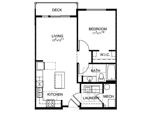 Floorplan for Lofts at 5 Points Apartments