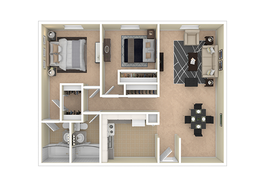 Floorplan for Timber Oaks Apartments Apartments