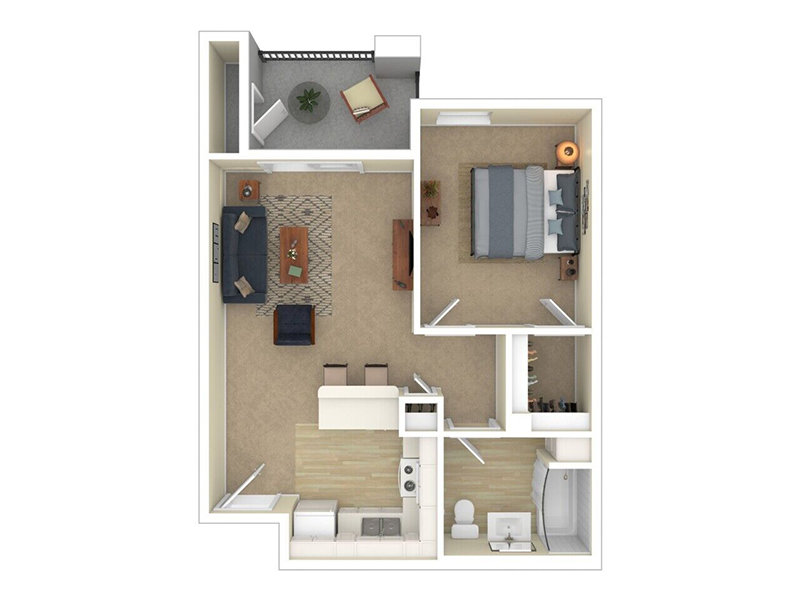 Summercrest Villas Apartments Floor Plan 1x1 Summercrest Villas Apartments Floor Plan 1x1