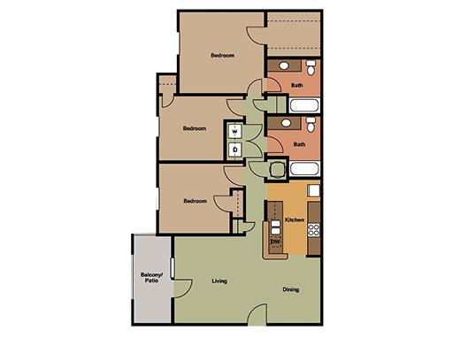 Floorplan for River City North Apartments