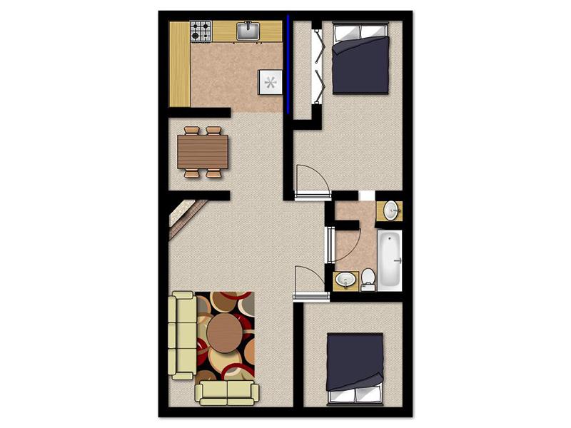 View floor plan image of 1F925 apartment available now