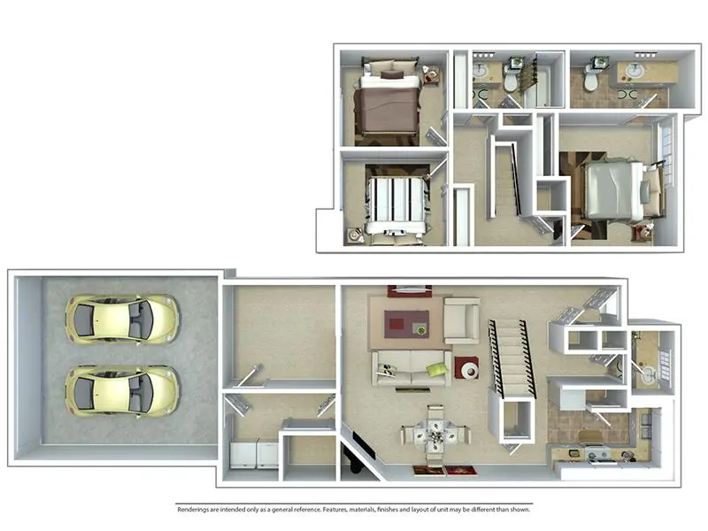 3x2.5TH2G floor plan at Hunters Woods