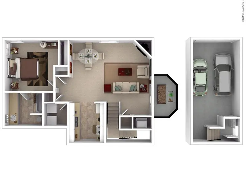 1x1TH1G floor plan at Hunters Woods