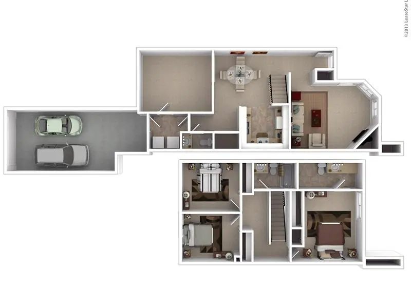 3x2.5TH1G floor plan at Hunters Woods