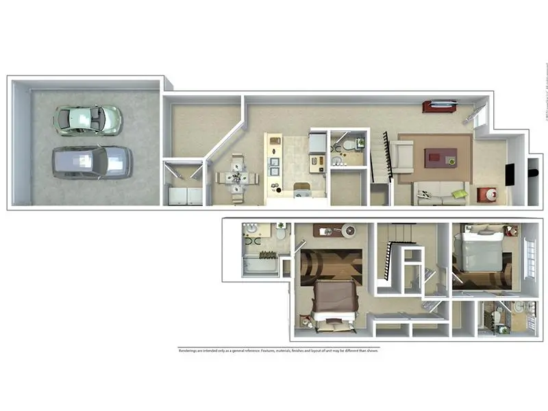 2x2.5TH2G floor plan at Hunters Woods
