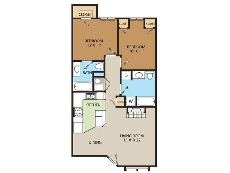 View floor plan image of Heather apartment available now