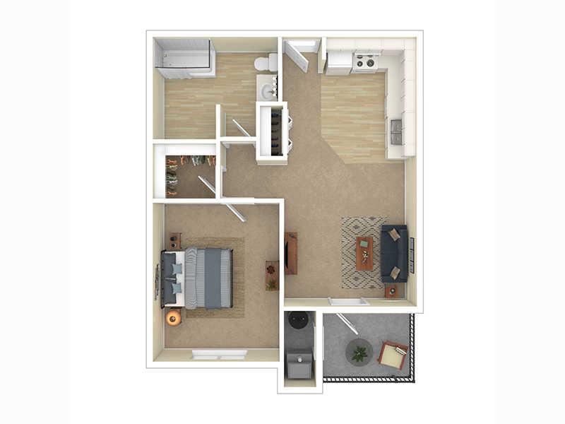View floor plan image of 1X1 apartment available now