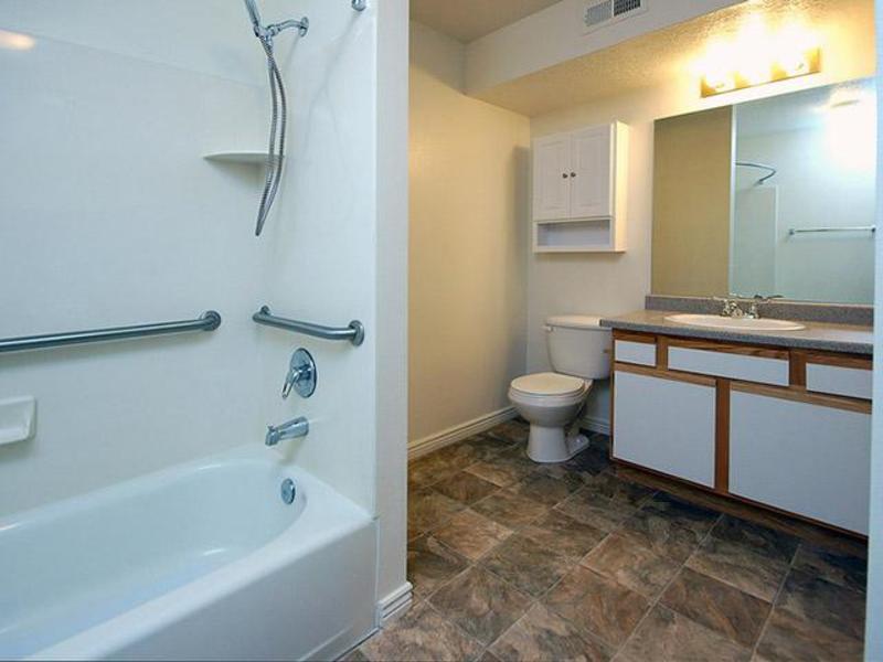 Bathroom With Side Handles | Coventry Cove Senior Apartments