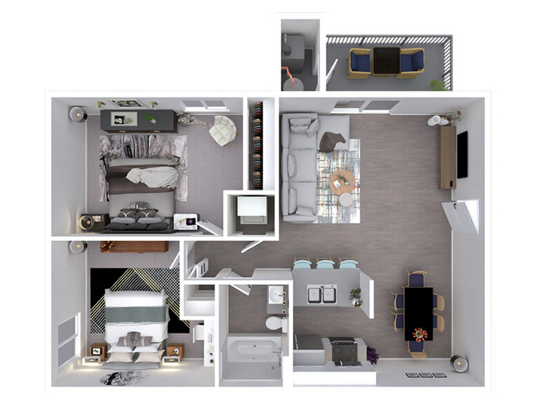 2x1 floor plan at Enclave at Redwood