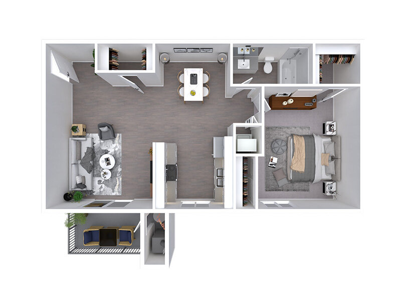 1x1 floor plan at Enclave at Redwood