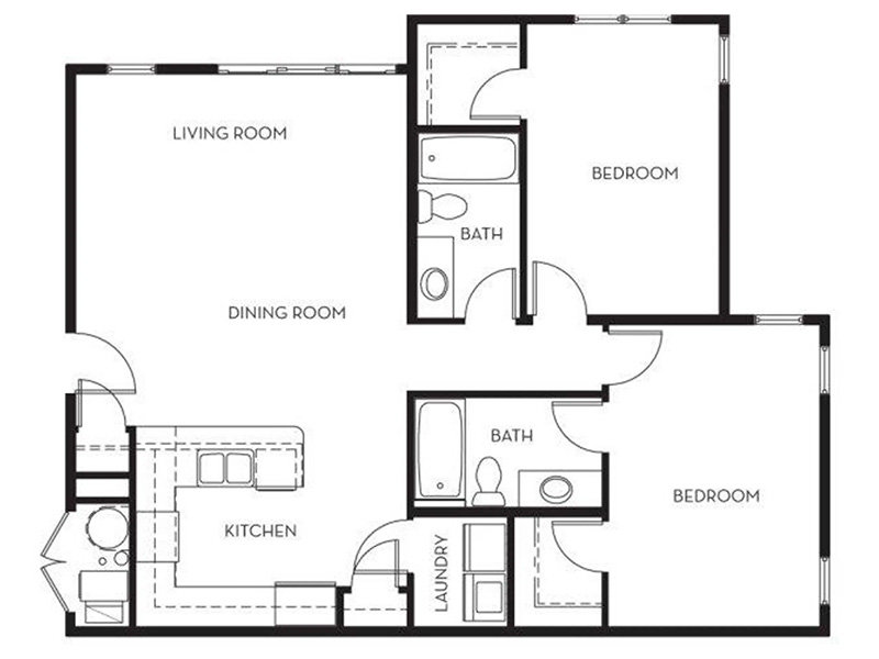 2X2-1041 Floorplan at Viewpointe Apartments