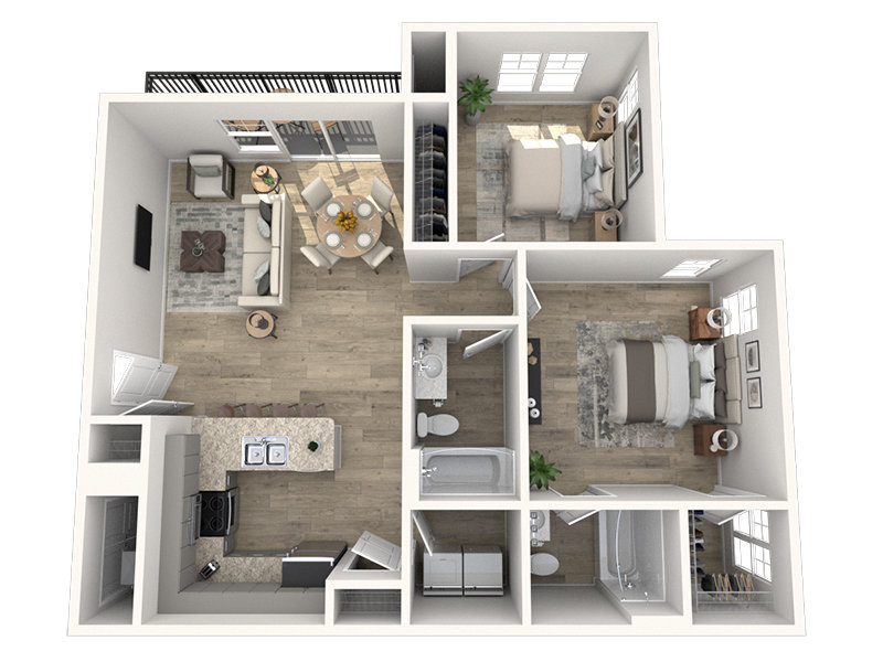 2X2-979-Partial Renovation Floorplan at Viewpointe Apartments