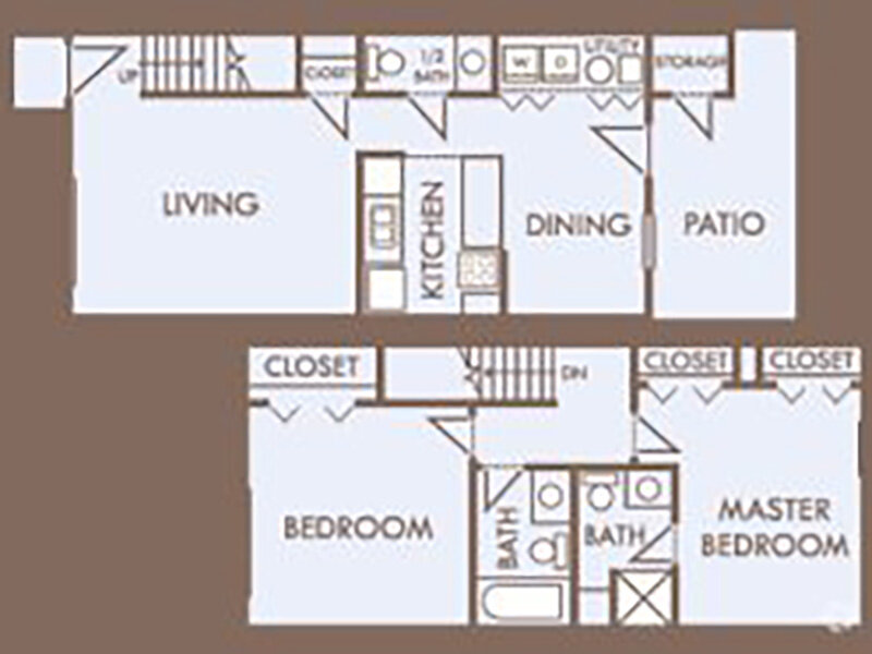 B-TH floor plan at Post Woods