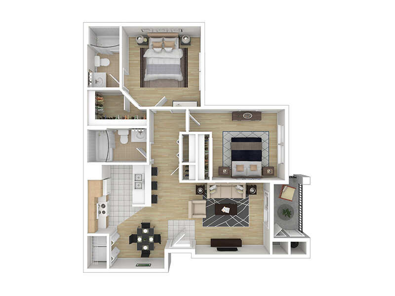 Fountain Springs Apartments Floor Plan Two Bedroom