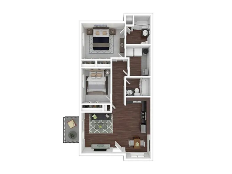Greens of Northglenn Apartments Floor Plan 2x2-858