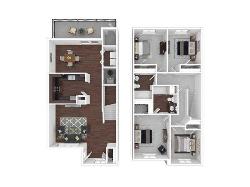 Greens of Northglenn Apartments Floor Plan 4x2TH-1309