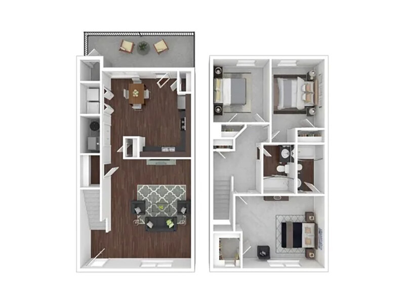 Greens of Northglenn Apartments Floor Plan 3x2TH-1309