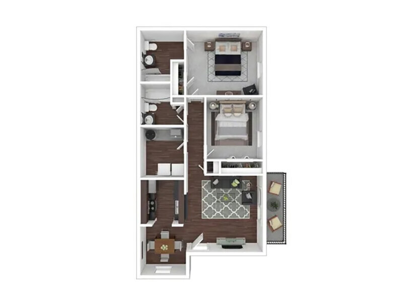 Greens of Northglenn Apartments Floor Plan 2x2-853