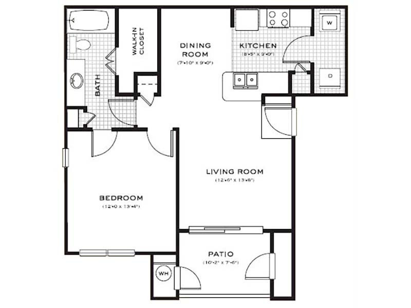 Reserve at Thornton I & II Apartments Floor Plan 1x1