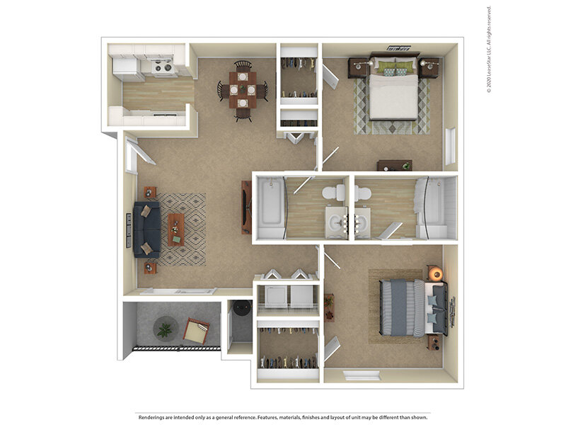 Village Crest Apartments Floor Plan 2x2
