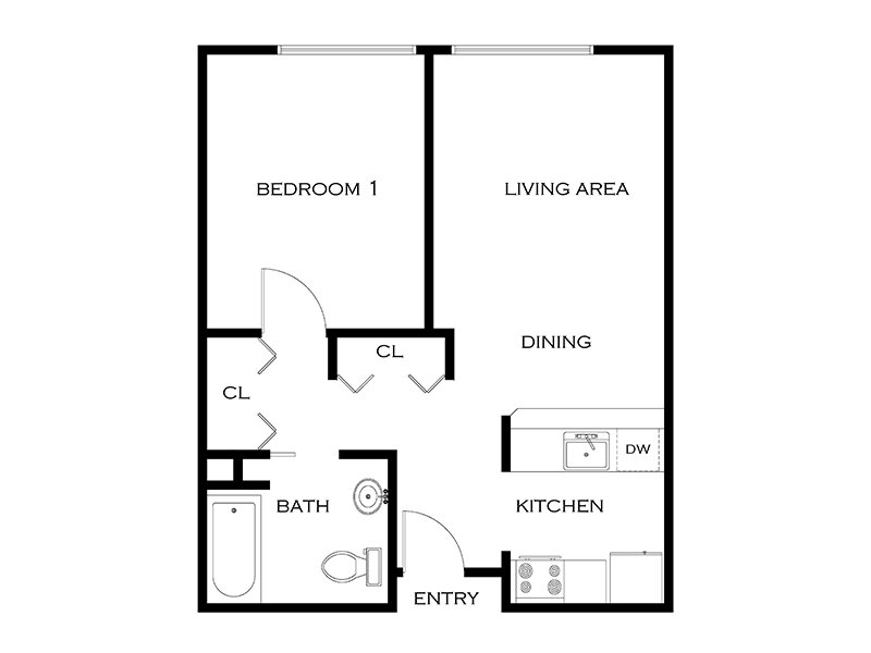 The Maple floor plan at The Commons Apartments