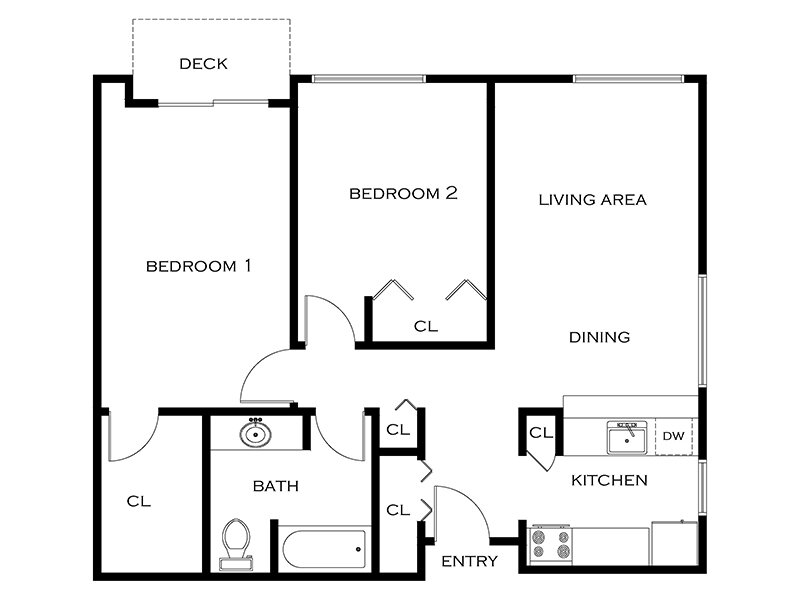 The Cedar floor plan at The Commons Apartments