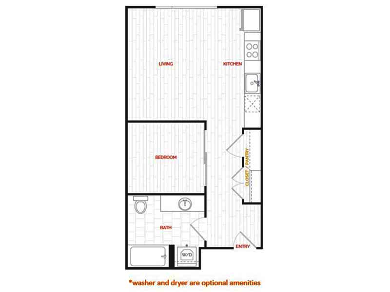 1x1URB-514 floor plan at Hana Apartments