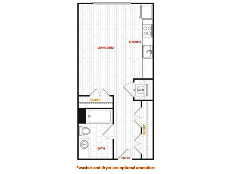 0x1-445 floor plan at Hana Apartments