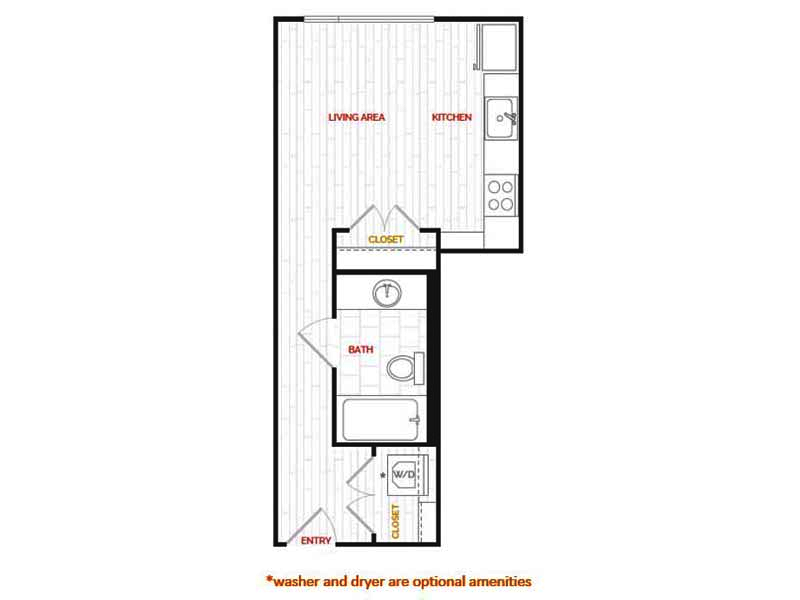 0x1-367 floor plan at Hana Apartments