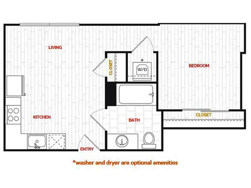 1x1URB-502 floor plan at Hana Apartments