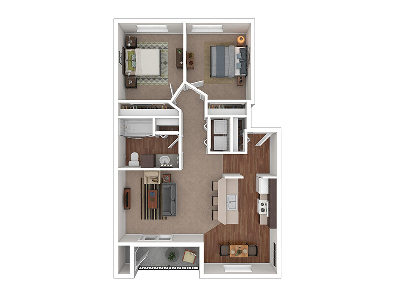 2x1SW floor plan at Deer Run Apartments