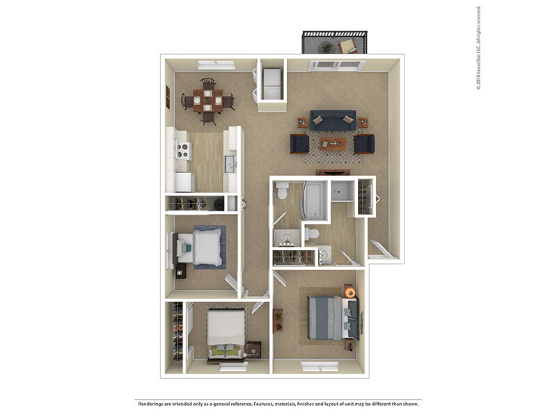 3x2 floor plan at Eagle Pointe Apartments