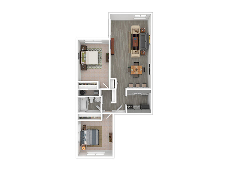 2x1 HUD floor plan at Mount Vernon Terrace Apartments