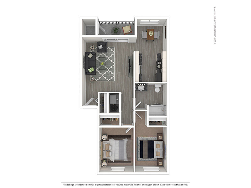 2x1-844 floor plan at Heatherstone Apartments