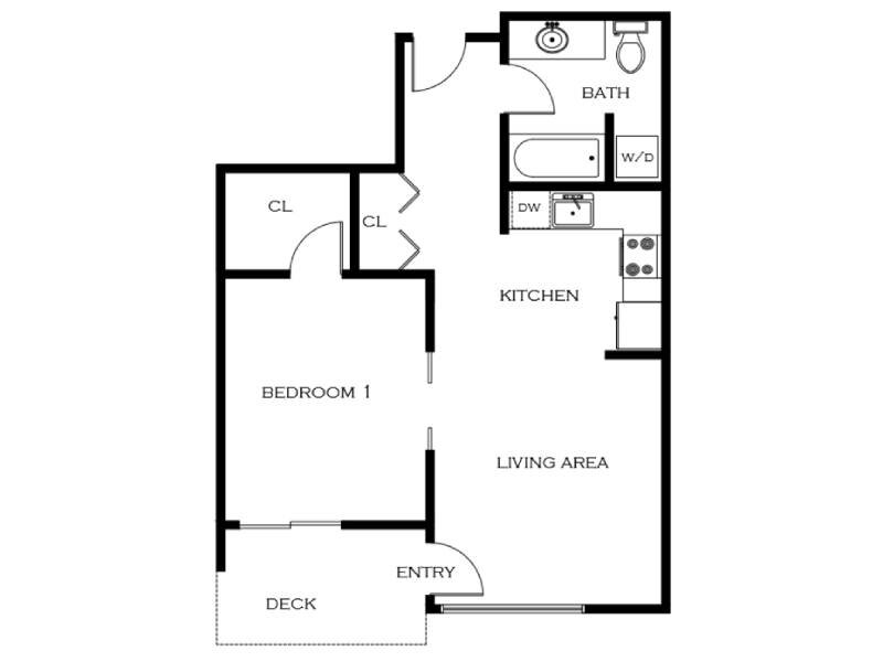 5819 Glisan Apartments Floor Plan a1.1
