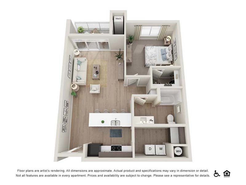 1X1-748 Floorplan at Sorella