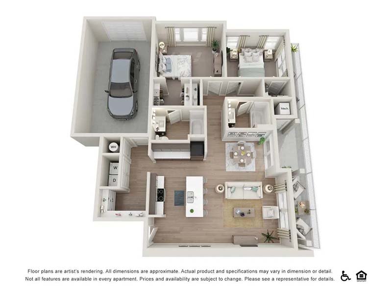 2x2-1135-G Floorplan at Sorella