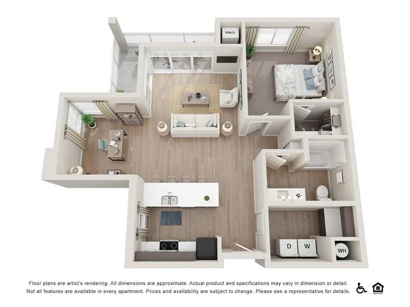 1X1-831 Floorplan at Sorella