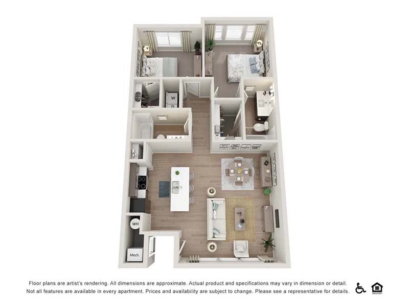 2x2-954 Floorplan at Sorella