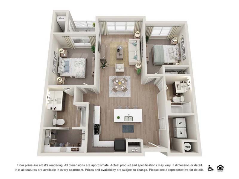 2X2-1070 Floorplan at Sorella
