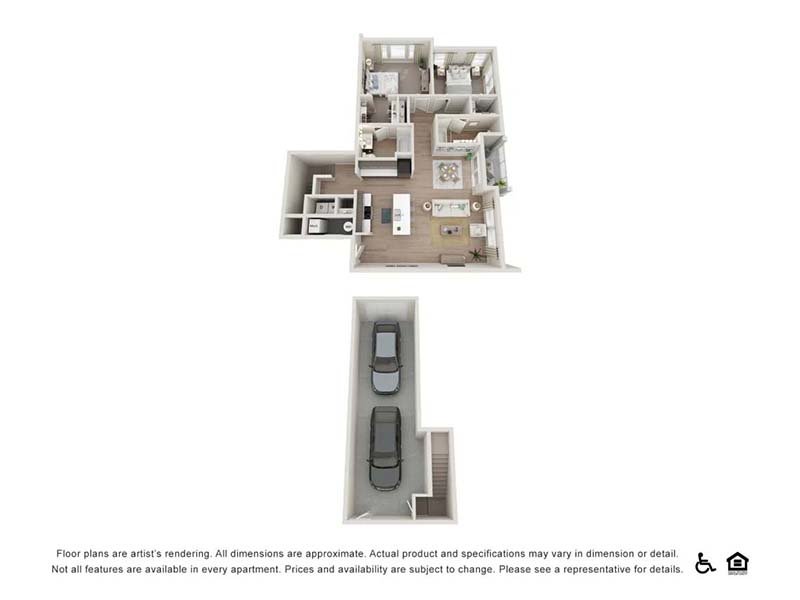 2x2-1205-G Floorplan at Sorella