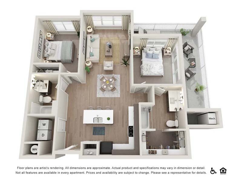 2x2-1050 Floorplan at Sorella