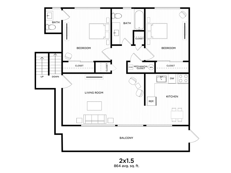 2x1.5 floor plan at Nova at Terra Linda